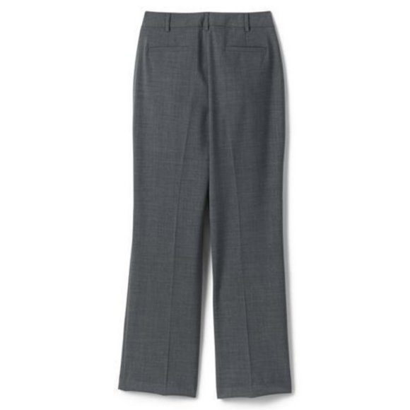 NWT LANDS' END WOMEN'S WASHABLE WOOL STRAIGHT PANTS LIGHT CHARCOAL HEATHER 0 - Picture 2 of 5